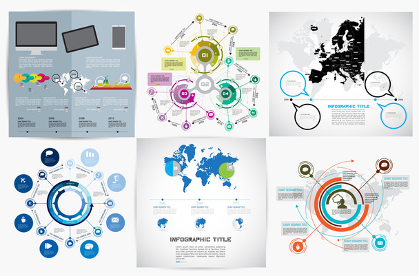 Collection of infographic design templates - Vector, afbeelding