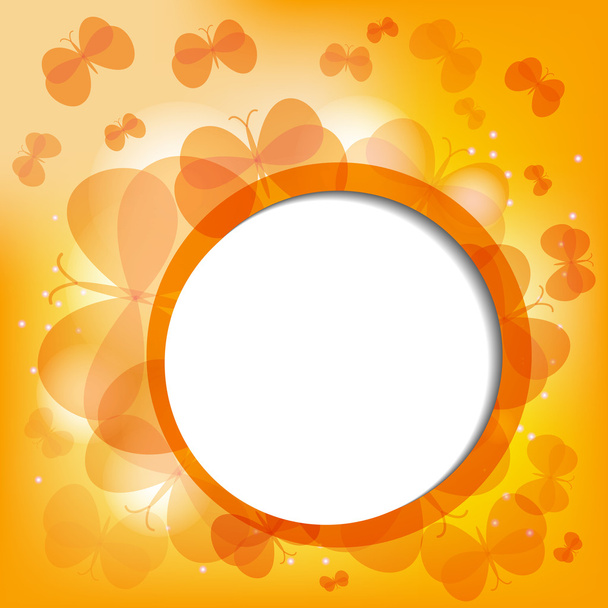 Abtract background with orange butterflies - Vector, Image