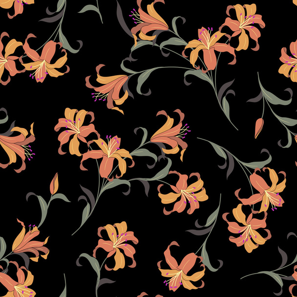 Flower illustration pattern - Vektor, Bild