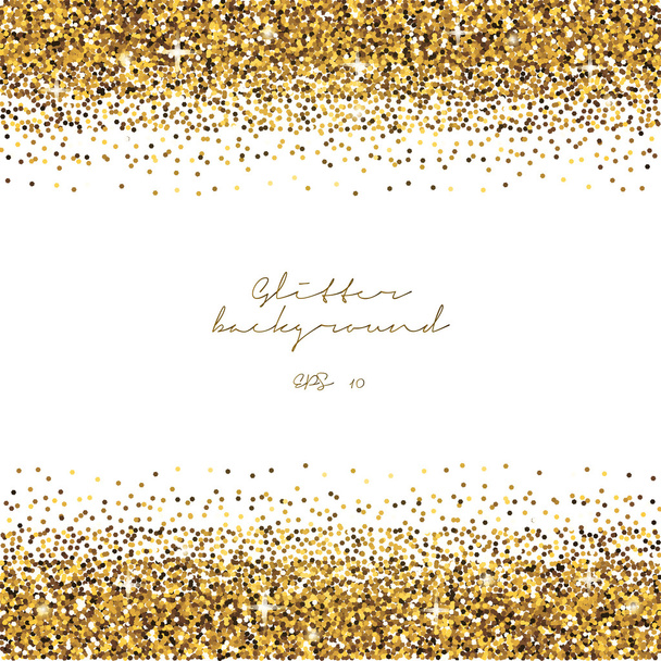 Golden glitter abstract background. Tinsel shiny backdrop. Luxury gold template. Vector - Vettoriali, immagini