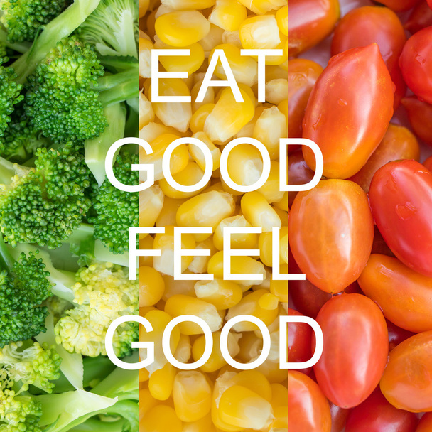 Goede citaat op groenten achtergrond - Foto, afbeelding