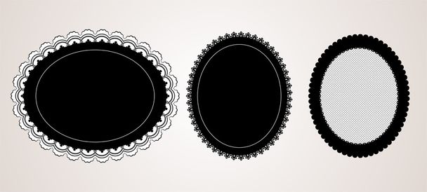 Black elegant doily - Vector, imagen