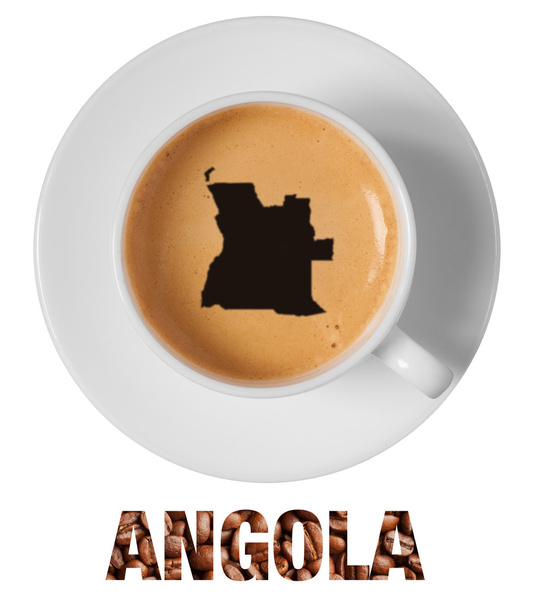 Angola mapa dibujo arte en el café
 - Foto, Imagen