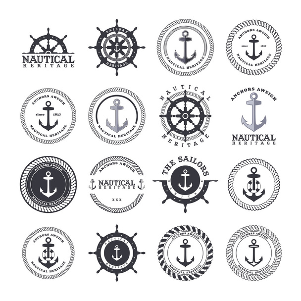 nautical symbol theme - Διάνυσμα, εικόνα