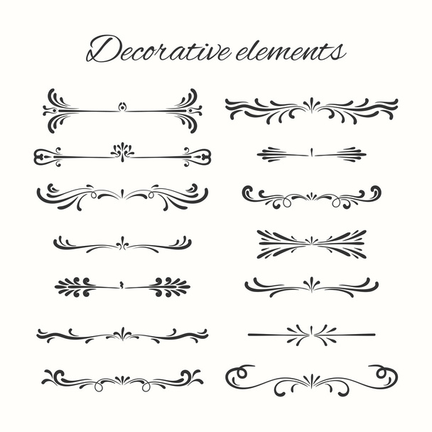 Hand drawn divders set. Ornamental decorative elements. - Vektor, kép