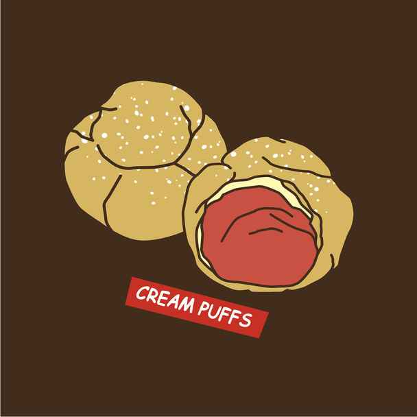 cream puffs illustration - Vector, Image
