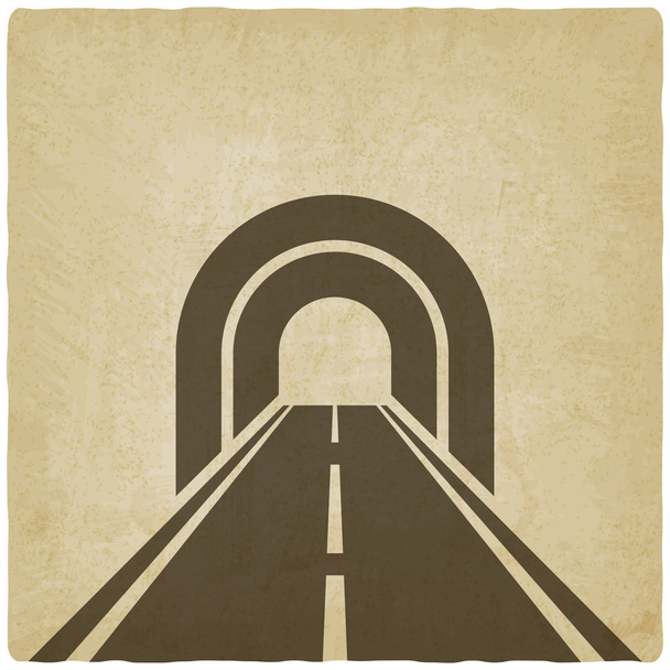 road through tunnel old background - Vector, imagen