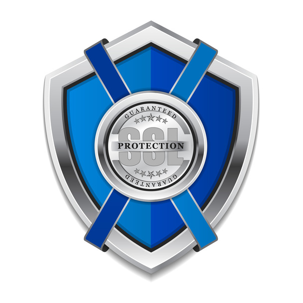 SSL захист безпечної блакитного щита вектор значок - Вектор, зображення
