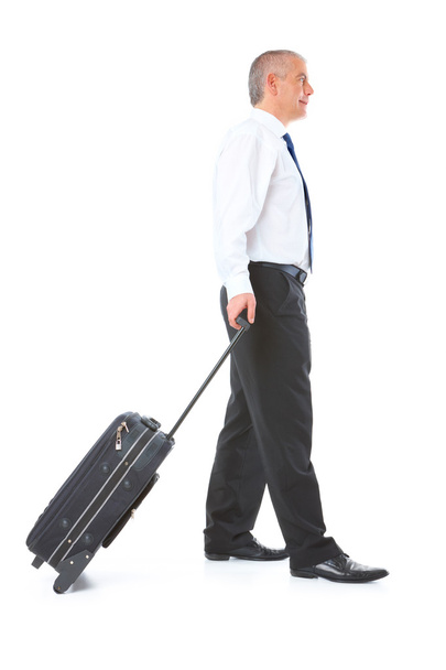 Portrait of business man with luggage - Photo, Image