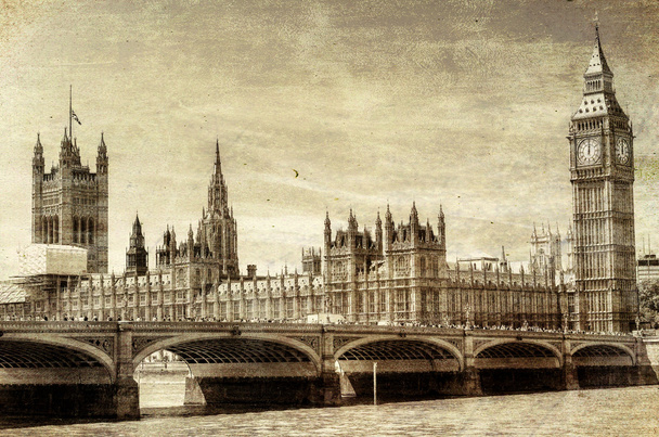 Vista Vintage del Puente de Westminster, Londres
 - Foto, Imagen