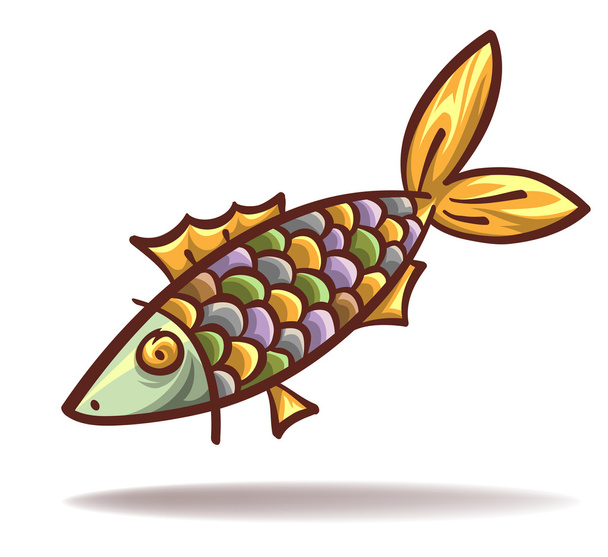 desenho animado peixe engraçado
 - Vetor, Imagem