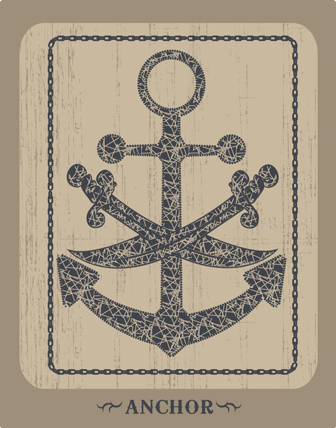 Vintage Nautical Anchor - Vector, Image