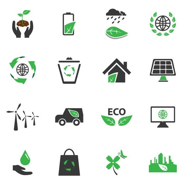 Eco ikony zestaw symbol wektor, przeglądarki internetowej - Wektor, obraz