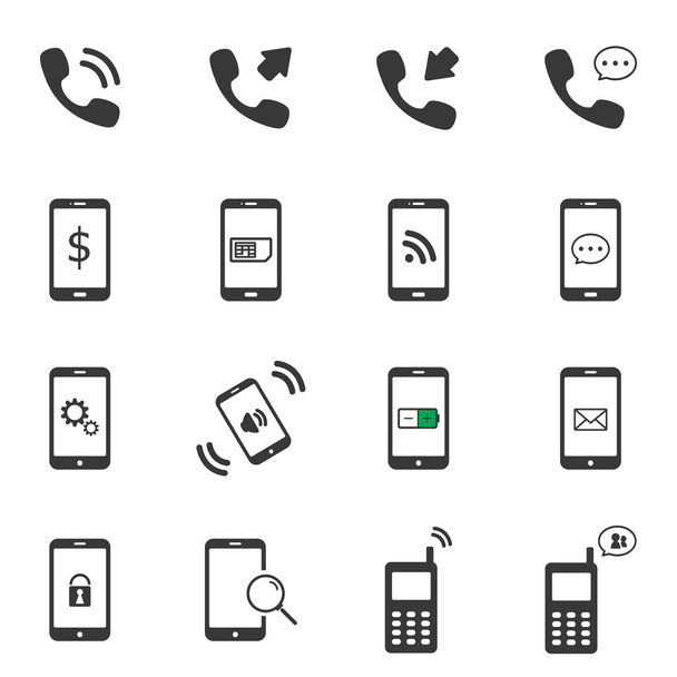 Mobil telefon ikon készletek vektor szimbólum. - Vektor, kép