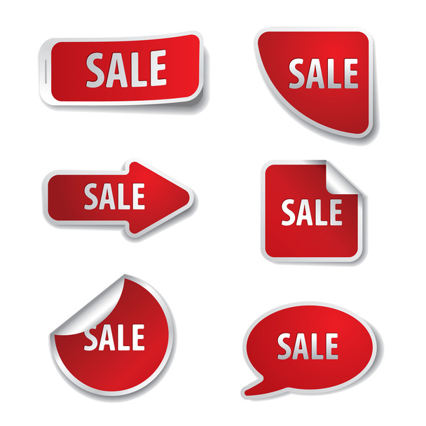 red sale stickers - Vector, Imagen