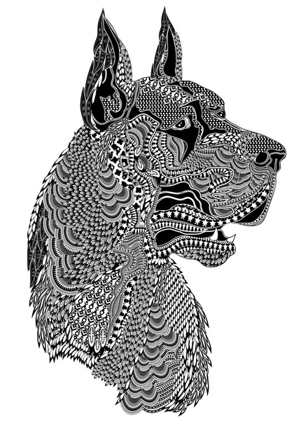Highly detailed abstract dog illustration - Vector, Image