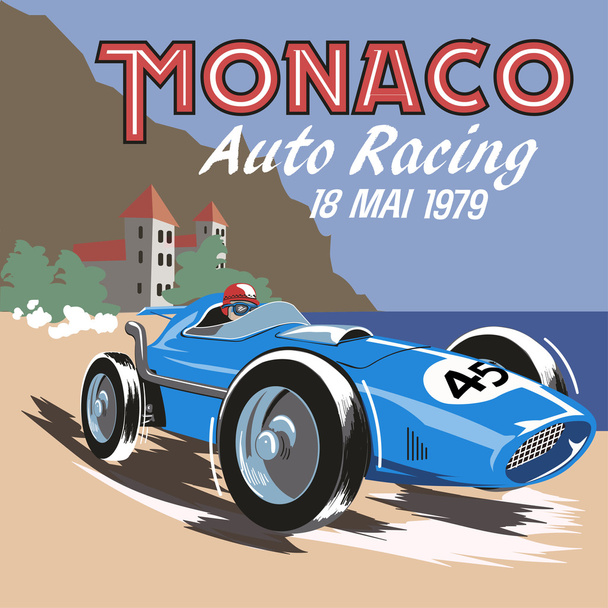 Monaco course de voiture rétro
. - Vecteur, image