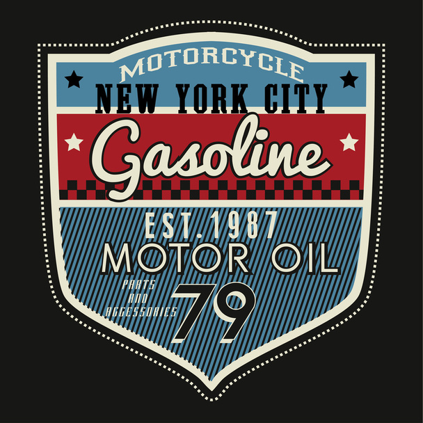 Tipografía de bordado de motocicletas vintage
 - Vector, imagen