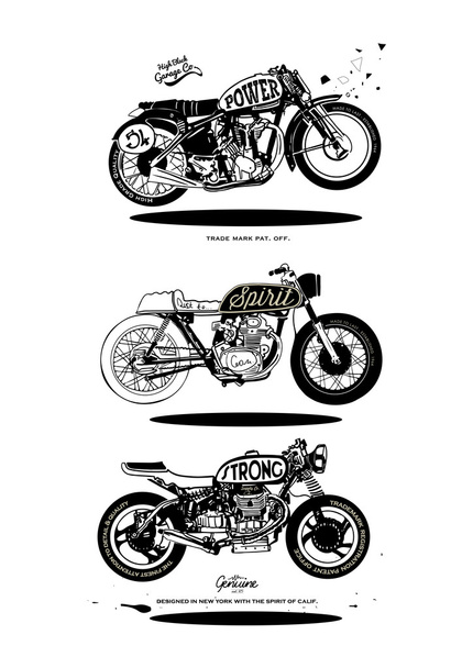 Design Oldtimer-Motorräder - Vektor, Bild