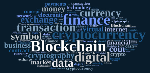 Words cloud with Blockchain. - Photo, Image