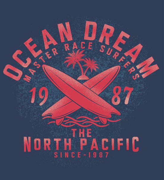 Ocean dream, Master race Surfistas print
 - Vector, Imagen