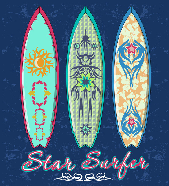 Set of surf boards - Vector, Image