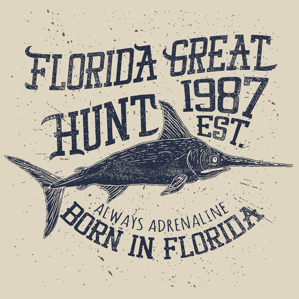 Florida Great Hunt affiche vintage
 - Vecteur, image