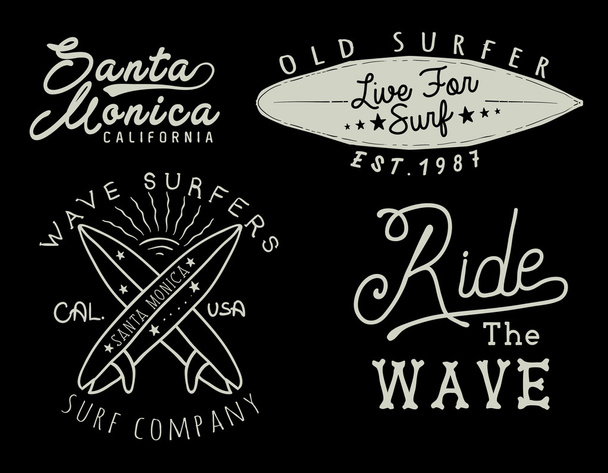 Éléments de surf vintage
 - Vecteur, image