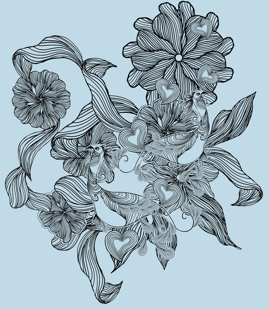 Krásné květiny ilustrace - Vektor, obrázek