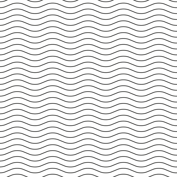 Golvende lijn naadloze zwart-wit patroon - Vector, afbeelding