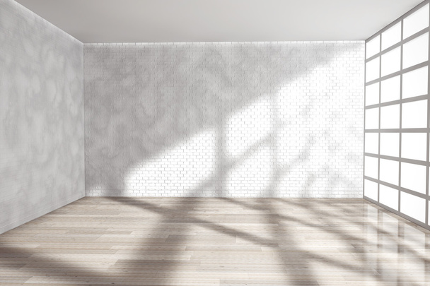 Empty Room with Big Window. 3d rendering - Photo, Image