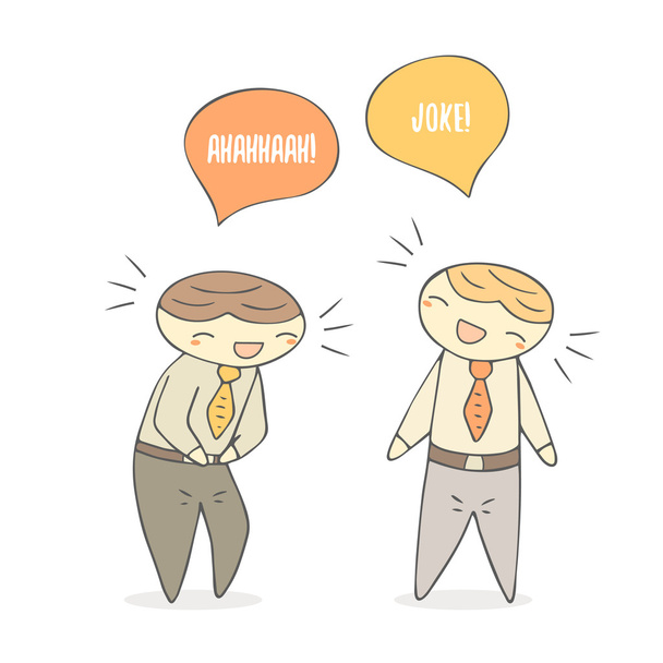 Cute hand drawn laughing boys - Vector, Image