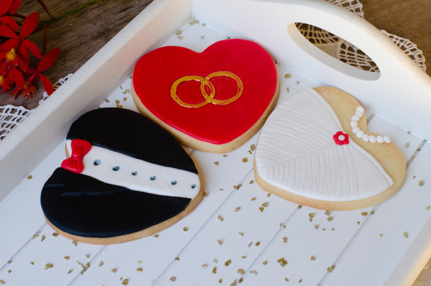 Valentin dag - bruiloft koekjes. - Foto, afbeelding