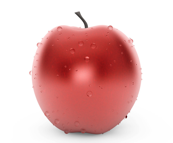 feuchter roter Apfel - Foto, Bild