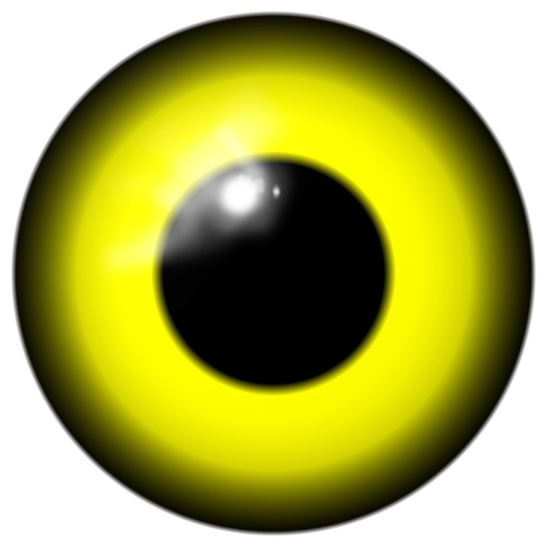 Pájaro amarillo u ojo alienígena aislado en el fondo blanco
 - Foto, Imagen