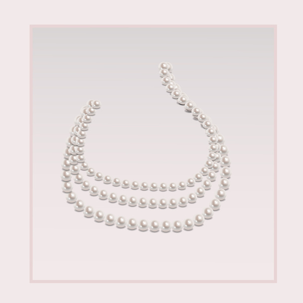 Elegant pearl necklace - Vector, Image