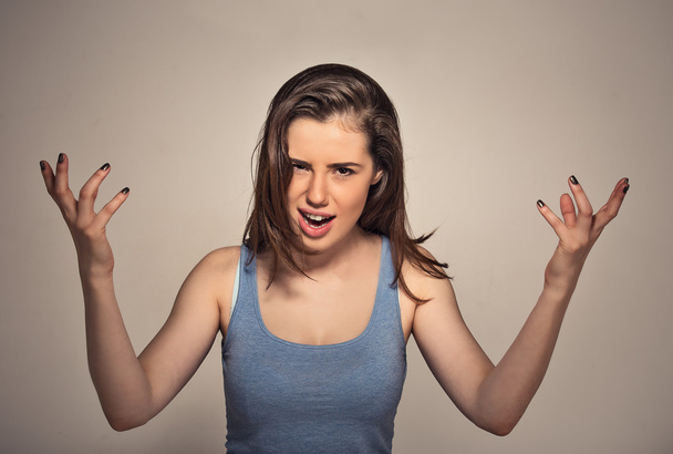 Angry screaming frustrated woman - 写真・画像