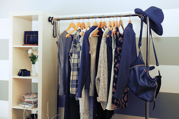Female clothes on hangers  - Foto, imagen