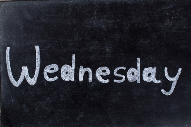 Wednesday handwritten on blackboard - Foto, Imagen