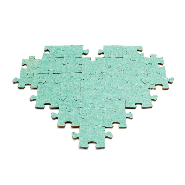 Sziluettjét a szív, készült darab puzzle - Fotó, kép