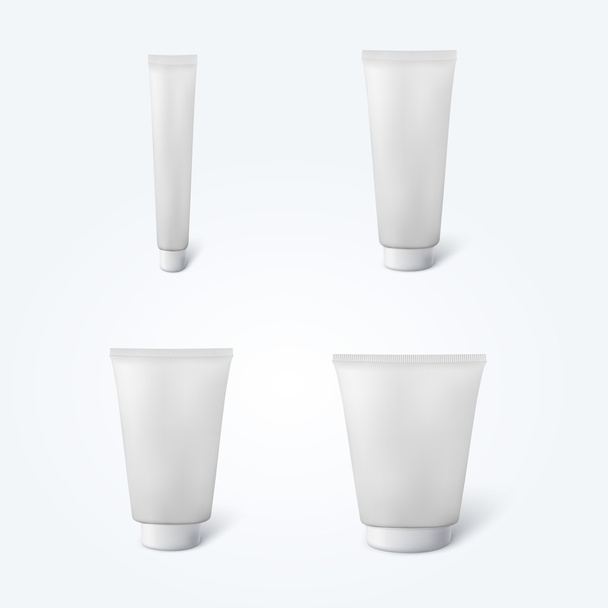 Conjunto de 4 tubos cosméticos em branco
 - Vetor, Imagem