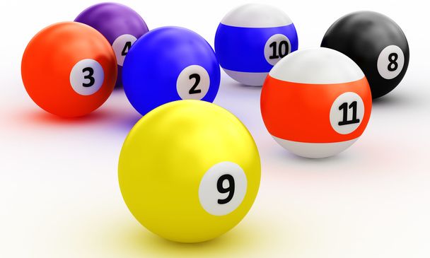 Colorful pool balls over white - Fotografie, Obrázek