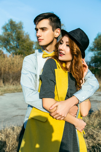 Young couple in love outdoor - Foto, Imagem