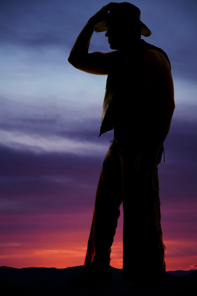silhouet van cowboy man - Foto, afbeelding
