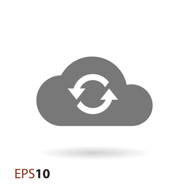 Cloud sync icon for web and mobile - Vetor, Imagem