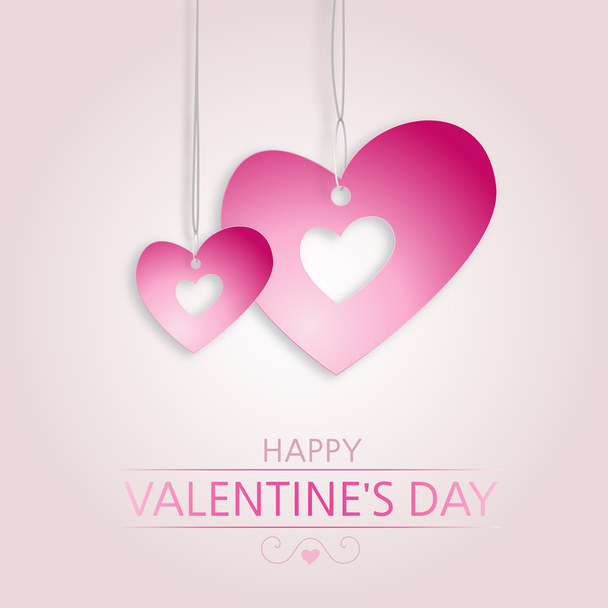 Valentine's background with pink hearts - Vettoriali, immagini
