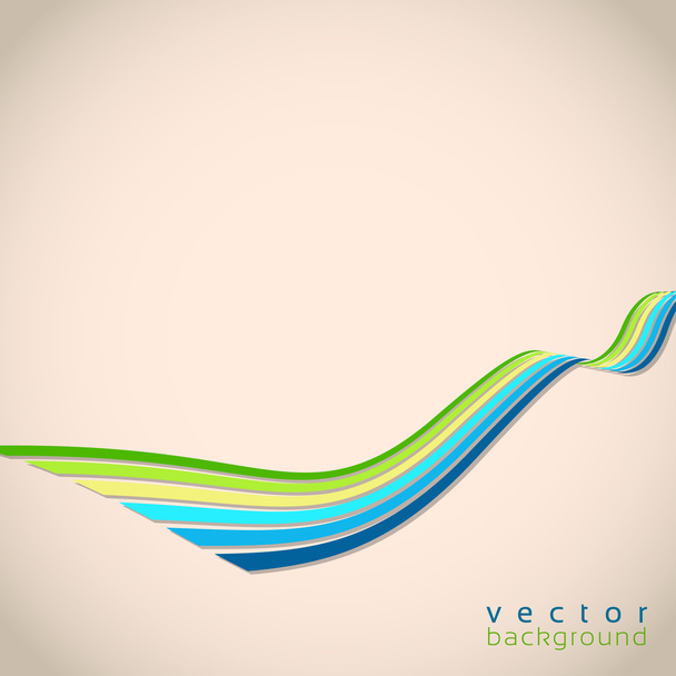 3D vector wave lines in retro style - Vector, Image