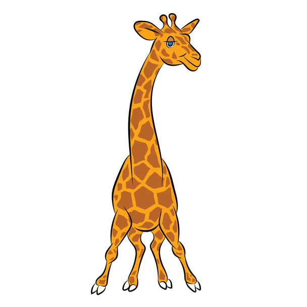 Illustration of an amusing animation giraffe - Διάνυσμα, εικόνα