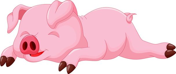 Bonito porco desenho animado dormindo
 - Vetor, Imagem