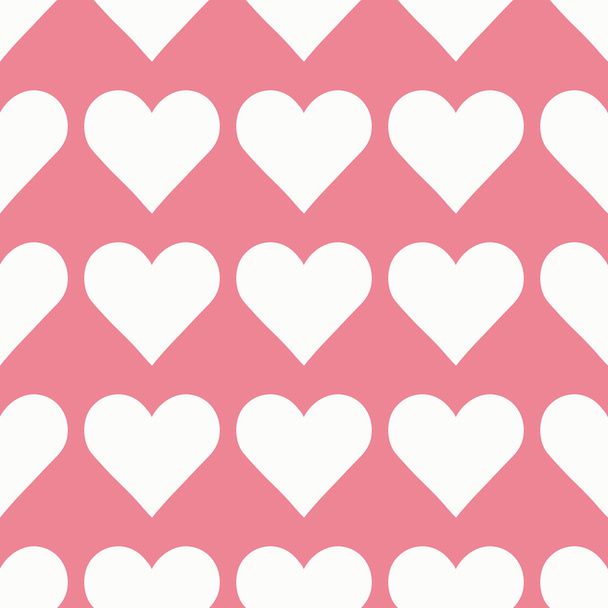 Seamless pattern with white hearts - Vector, afbeelding